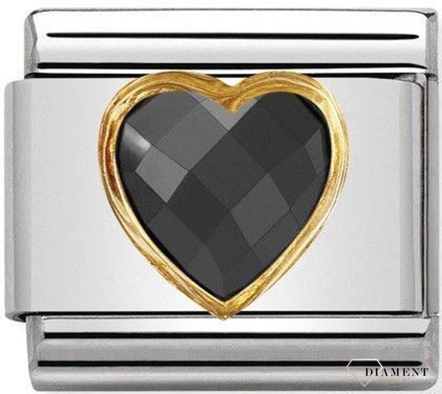 Nomination - Link 18K zawieszka złoto 'Czarna cyrkonia - Serce' 030610 011 biżuteria nomination nomination zawieszki nomination baza.jpg